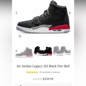 Air Jordan Legacy 312 Black Fire Red